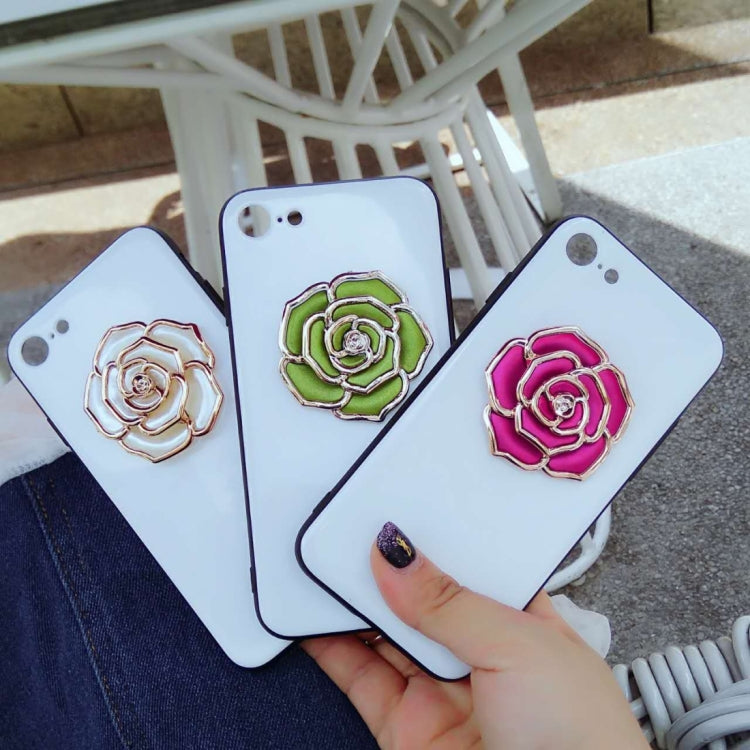 For iPhone 6 Plus & 6s Plus Rose Pattern Shockproof Protective Back Cover Case
