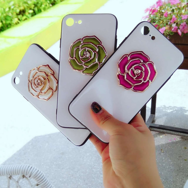 For iPhone 6 Plus & 6s Plus Rose Pattern Shockproof Protective Back Cover Case