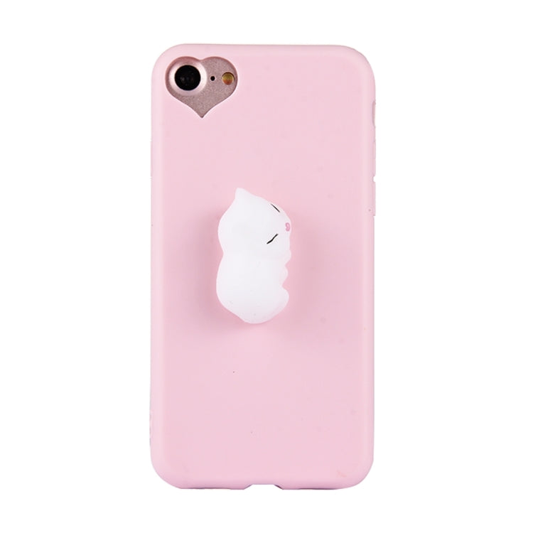 For iPhone 6 Plus & 6s Plus 3D White Cat Pattern Squeeze Relief Squishy Dropproof Protective Back Cover Case