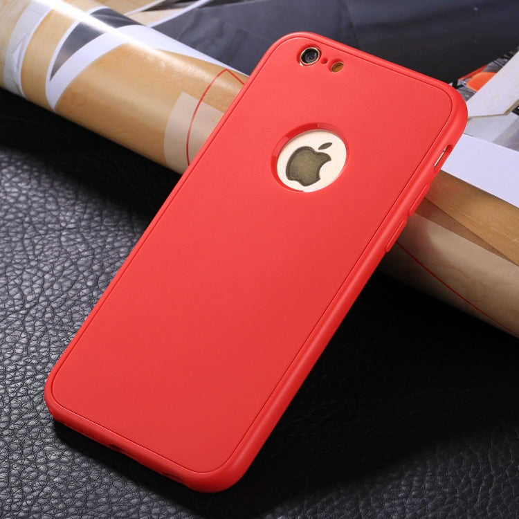 For iPhone 6 Plus & 6s Plus Stylish Lightweight 360 Degree Shockproof Detachable TPU + PC Combination Protective Case (Red)