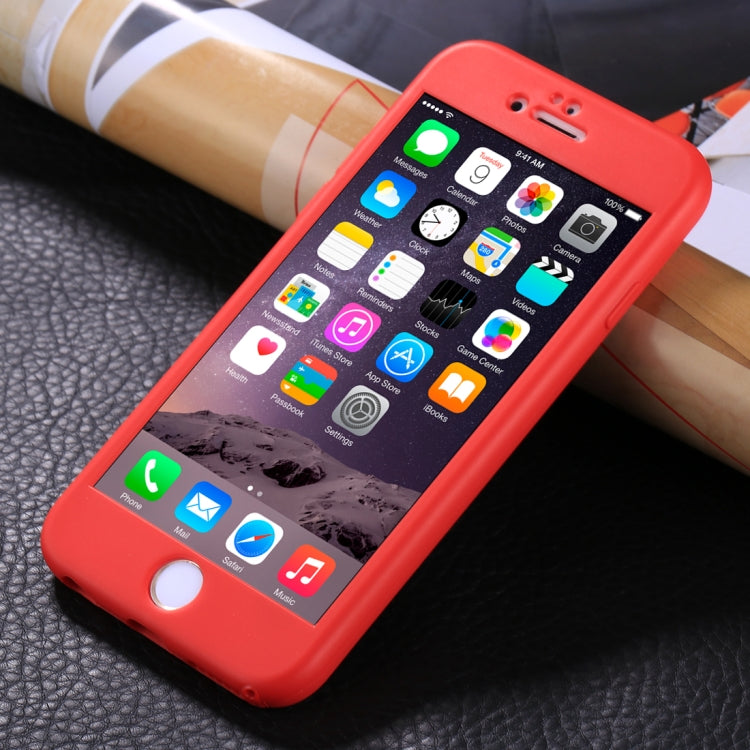 For iPhone 6 Plus & 6s Plus Stylish Lightweight 360 Degree Shockproof Detachable TPU + PC Combination Protective Case (Red)