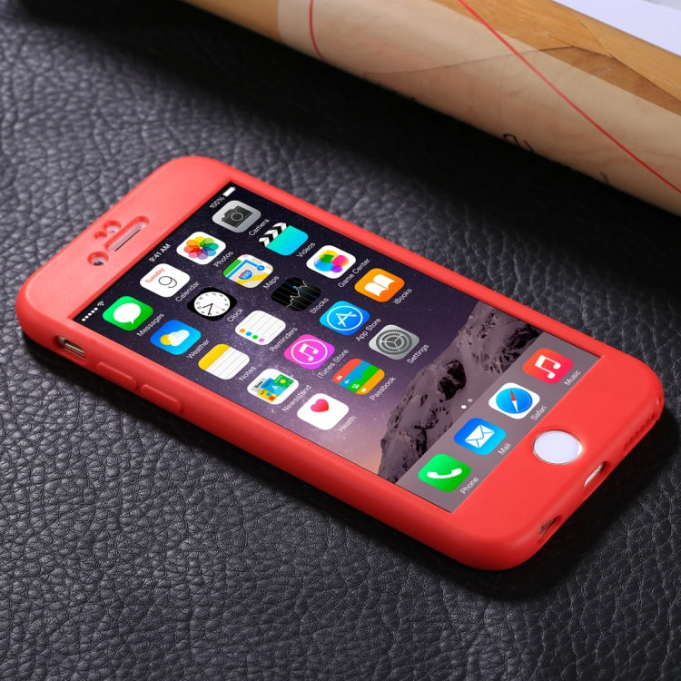 For iPhone 6 Plus & 6s Plus Stylish Lightweight 360 Degree Shockproof Detachable TPU + PC Combination Protective Case (Red)
