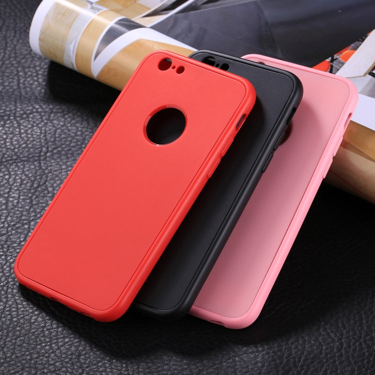 For iPhone 6 Plus & 6s Plus Stylish Lightweight 360 Degree Shockproof Detachable TPU + PC Combination Protective Case (Red)