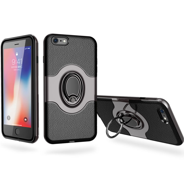 For iPhone 6 Plus & 6s Plus Dropproof Full Coverage Protective Case Cover with Magnetic Rotatable Ring Holder