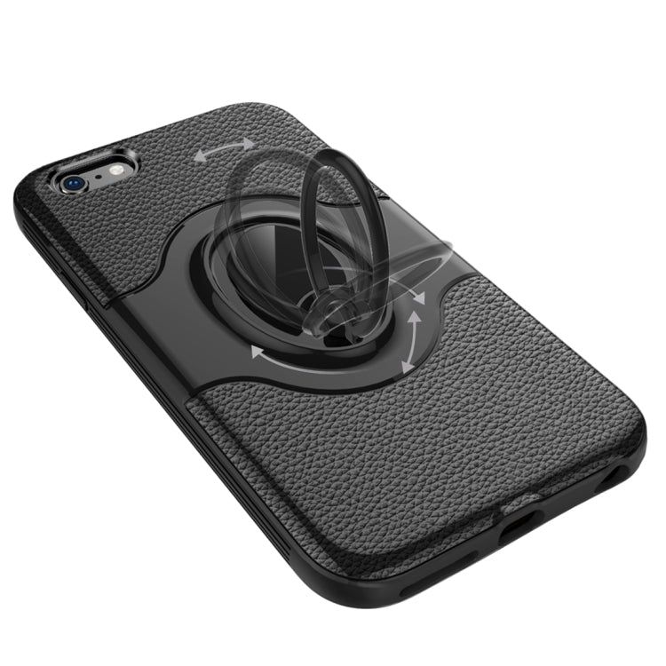 For iPhone 6 Plus & 6s Plus Dropproof Full Coverage Protective Case Cover with Magnetic Rotatable Ring Holder