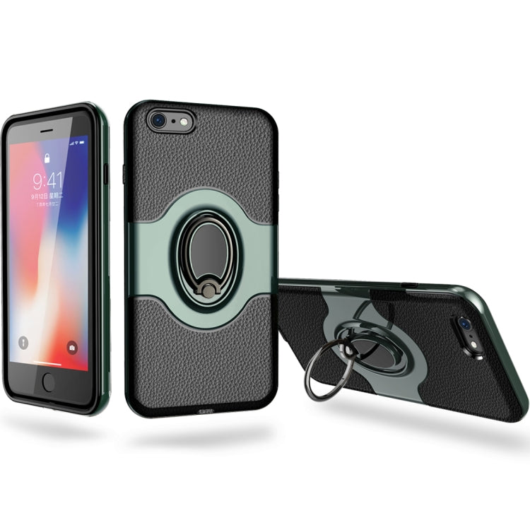 For iPhone 6 Plus & 6s Plus Dropproof Full Coverage Protective Case Cover with Magnetic Rotatable Ring Holder