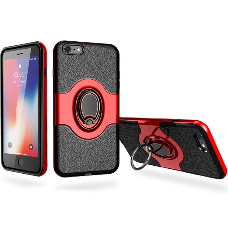 For iPhone 6 Plus & 6s Plus Dropproof Full Coverage Protective Case Cover with Magnetic Rotatable Ring Holder