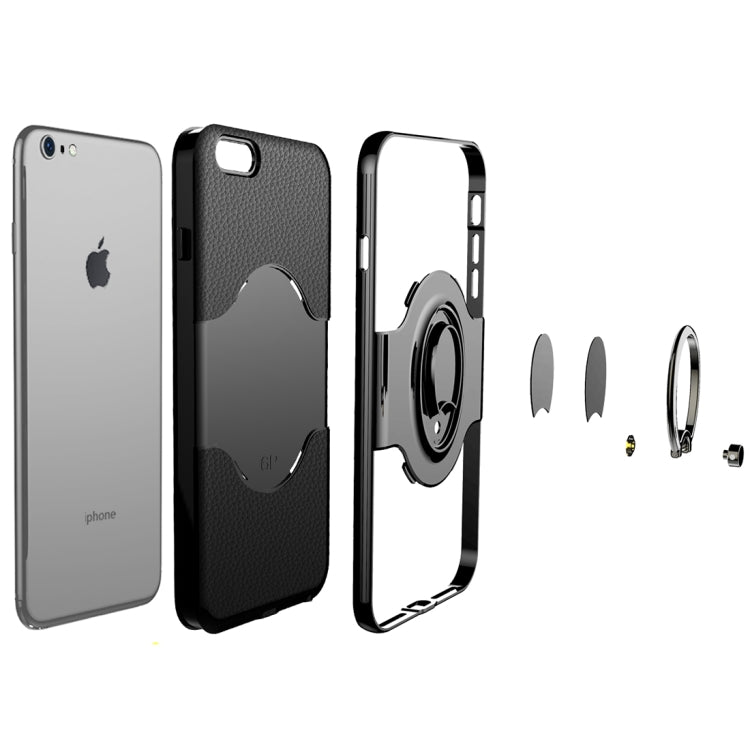 For iPhone 6 Plus & 6s Plus Dropproof Full Coverage Protective Case Cover with Magnetic Rotatable Ring Holder
