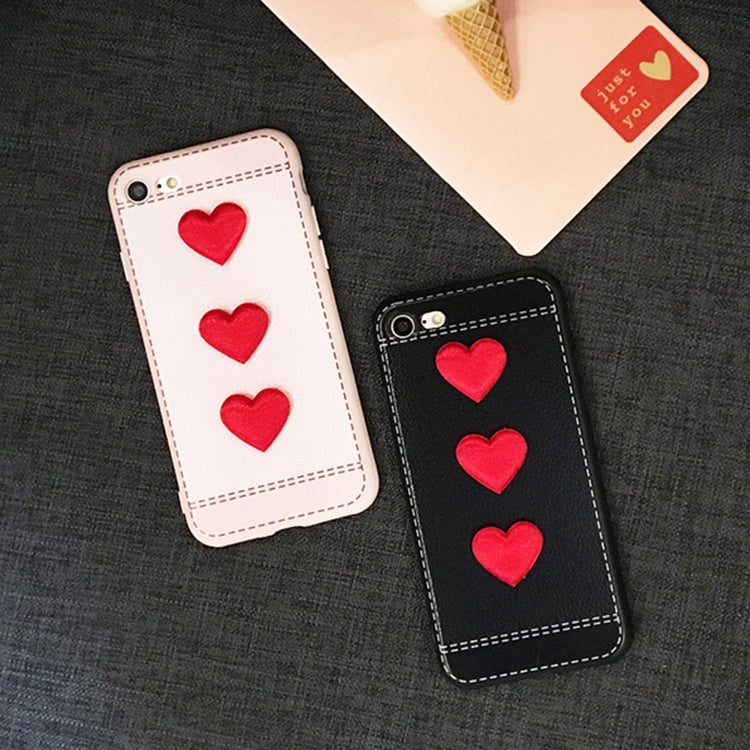 For iPhone 6 Plus & 6s Plus Red Heart Full Coverage Protective Back Cover Case