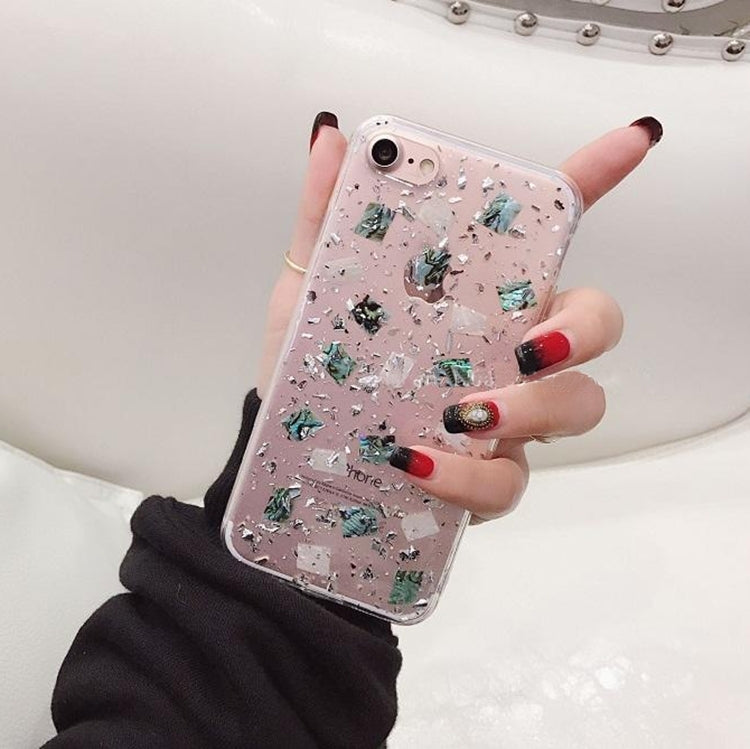 For iPhone 6 Plus & 6s Plus Profusion Silver Foil Transparent Protective Back Cover Case