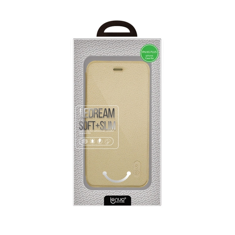 Lenuo for iPhone 6 Plus & 6s Plus PU+PC Litchi Texture Horizontal Flip Leather Case with Card Slots