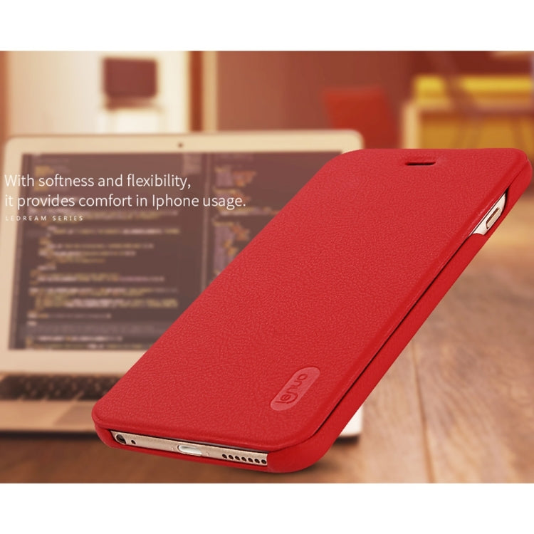 Lenuo for iPhone 6 Plus & 6s Plus PU+PC Litchi Texture Horizontal Flip Leather Case with Card Slots