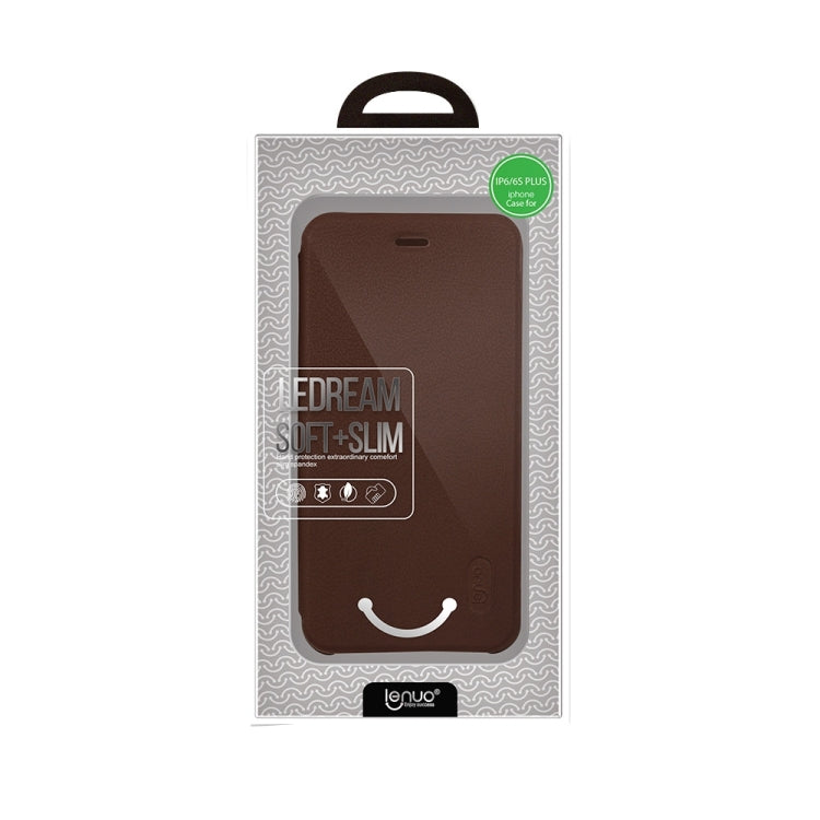 Lenuo for iPhone 6 Plus & 6s Plus PU+PC Litchi Texture Horizontal Flip Leather Case with Card Slots