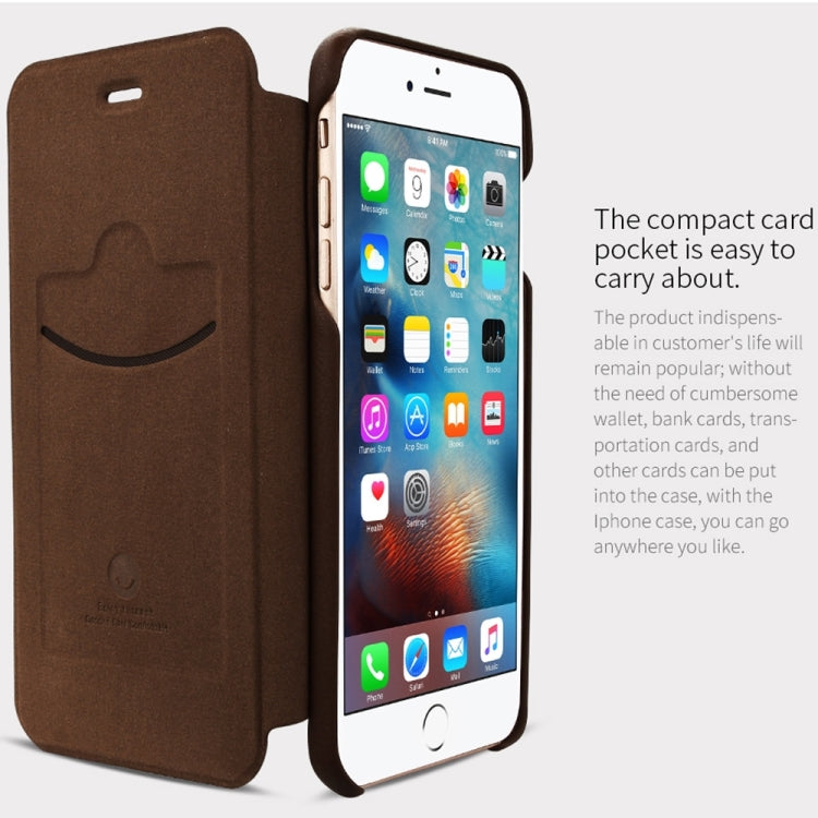 Lenuo for iPhone 6 Plus & 6s Plus PU+PC Litchi Texture Horizontal Flip Leather Case with Card Slots