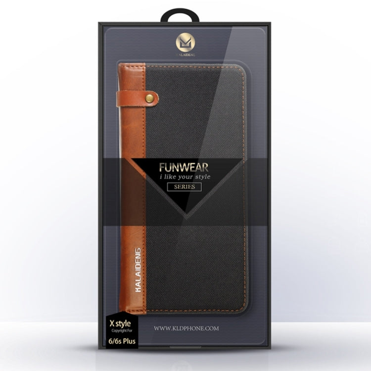 KALAIDENG FUNWEAR X Series for iPhone 6 Plus & 6s Plus Linen Leather + TPU Horizontal Flip Leather Case with Card Slots & Holder & Lanyard