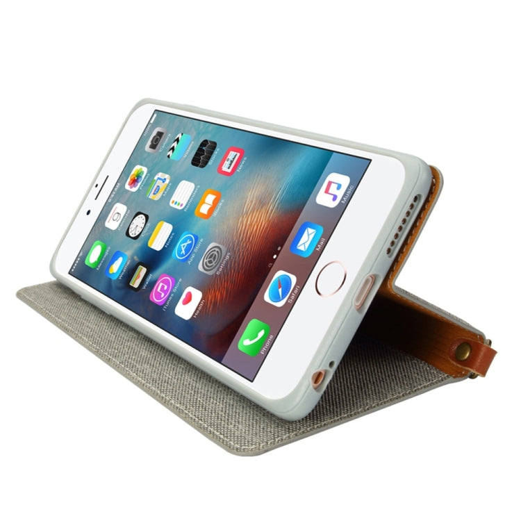 KALAIDENG FUNWEAR X Series for iPhone 6 Plus & 6s Plus Linen Leather + TPU Horizontal Flip Leather Case with Card Slots & Holder & Lanyard