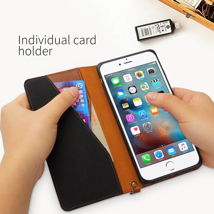 KALAIDENG FUNWEAR X Series for iPhone 6 Plus & 6s Plus Linen Leather + TPU Horizontal Flip Leather Case with Card Slots & Holder & Lanyard