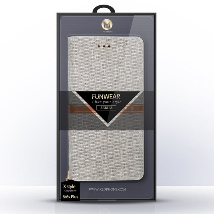 KALAIDENG FUNWEAR X Series for iPhone 6 Plus & 6s Plus Linen Leather + TPU Horizontal Flip Leather Case with Card Slots & Holder & Lanyard