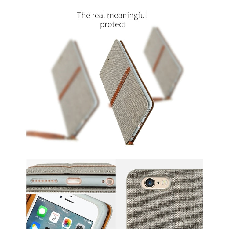 KALAIDENG FUNWEAR X Series for iPhone 6 Plus & 6s Plus Linen Leather + TPU Horizontal Flip Leather Case with Card Slots & Holder & Lanyard