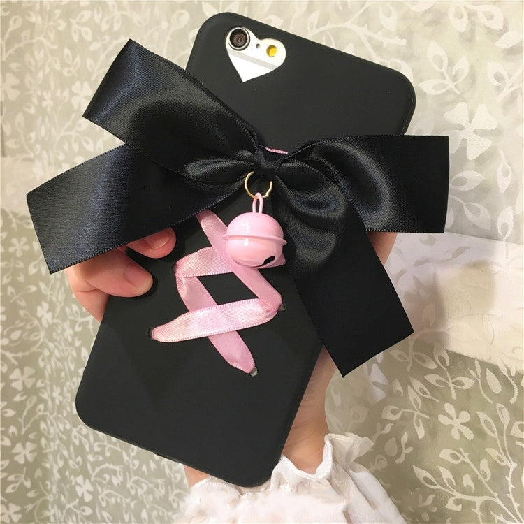 For iPhone 6 Plus & 6s Plus Cute Bell and Bowknot Ribbon Protective Back Cover Case