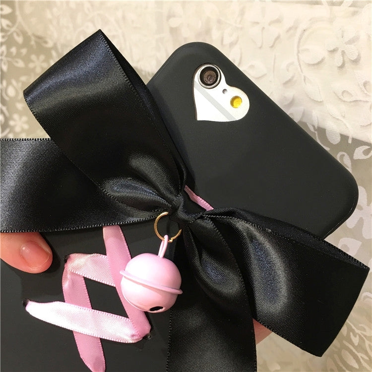 For iPhone 6 Plus & 6s Plus Cute Bell and Bowknot Ribbon Protective Back Cover Case