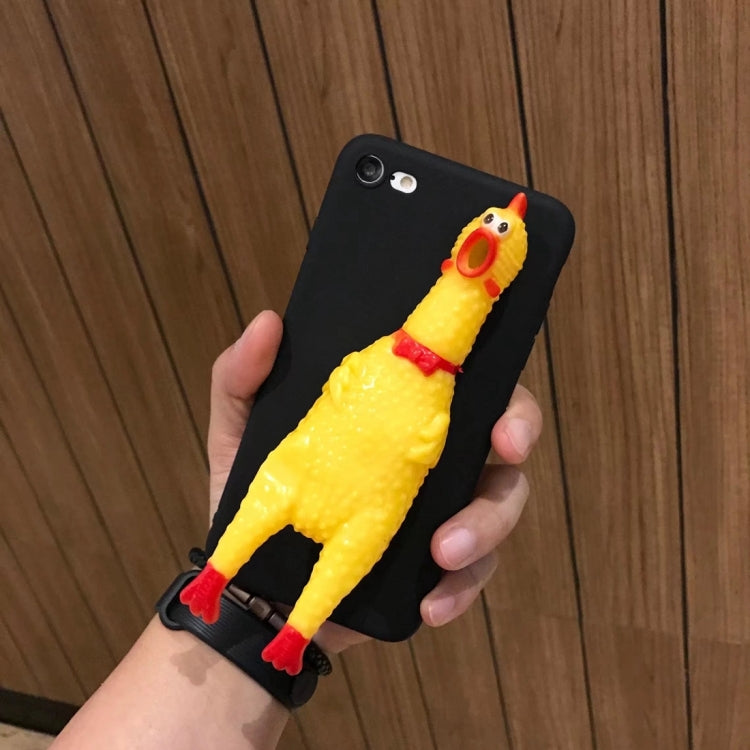 For iPhone 6 Plus & 6s Plus Funny 3D Silicone Screaming Chicken Protective Case Back Cover