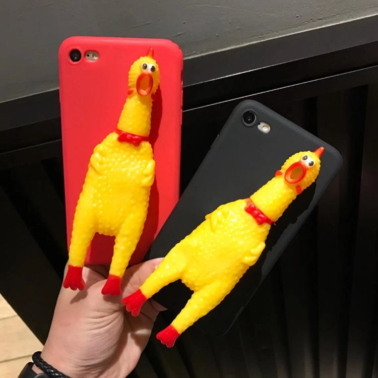 For iPhone 6 Plus & 6s Plus Funny 3D Silicone Screaming Chicken Protective Case Back Cover