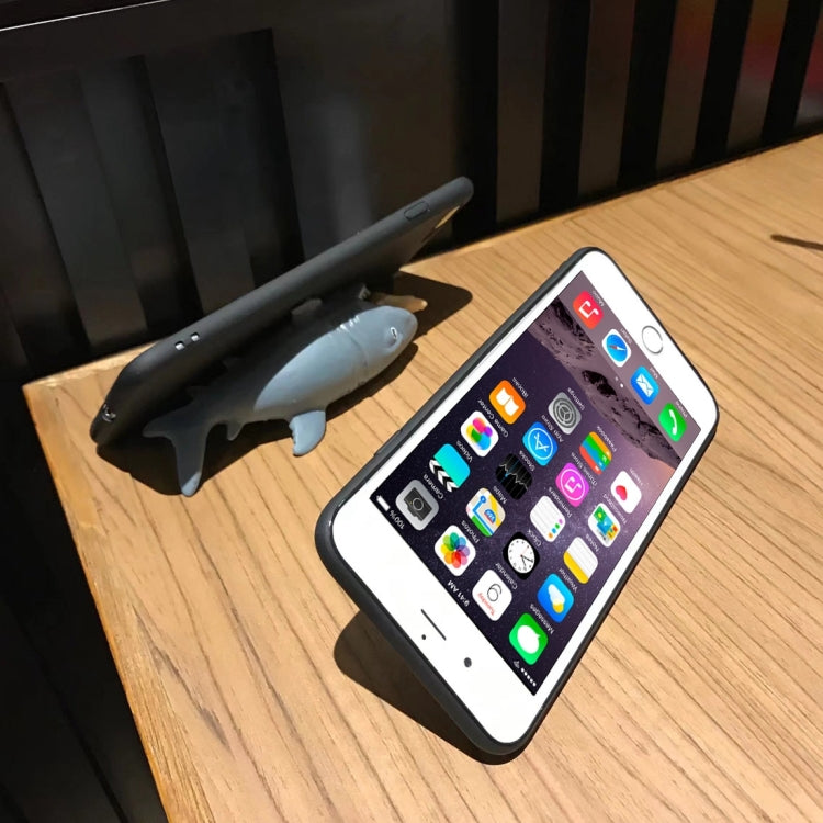 For iPhone 6 Plus & 6s Plus Personality 3D Silicone Man Eating Shark Protective Case Back Cover (Black)