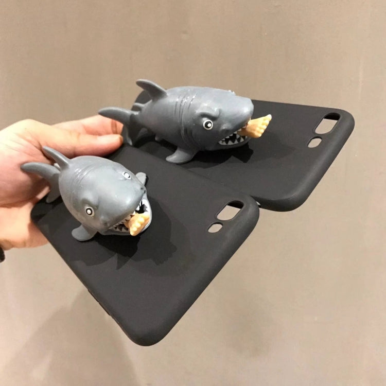 For iPhone 6 Plus & 6s Plus Personality 3D Silicone Man Eating Shark Protective Case Back Cover (Black)