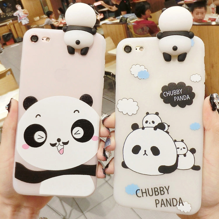 For iPhone 6 Plus & 6s Plus Beard Panda Pattern 3D Lovely Papa Panda Dropproof Protective Back Cover Case