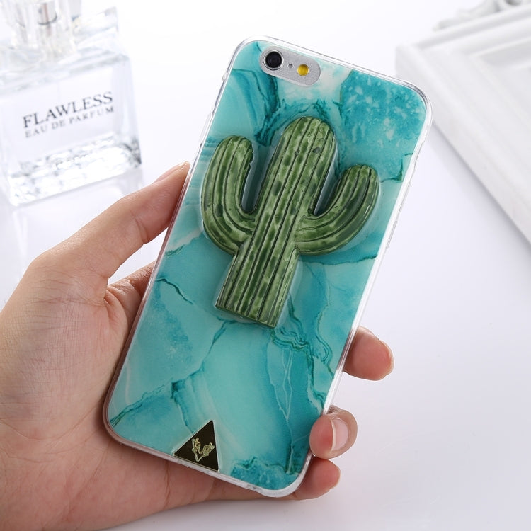 For iPhone 6 Plus & 6s Plus 3D Cactus Pattern Protective Back Cover Case (Green)