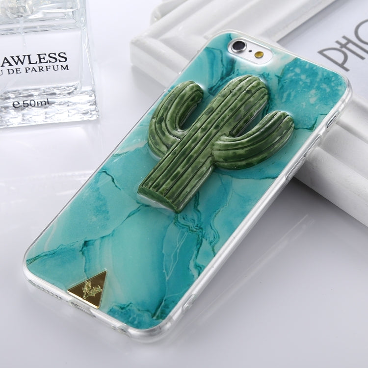 For iPhone 6 Plus & 6s Plus 3D Cactus Pattern Protective Back Cover Case (Green)