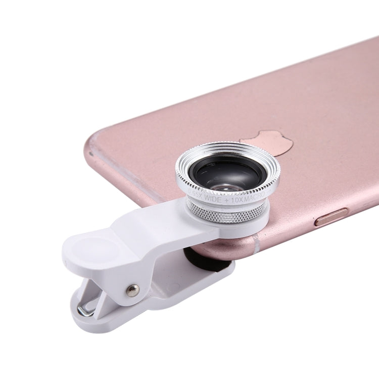 MEIIGOO 5 in 1 Ring Holder + Wireless Earphone + 180 Degree Fish Eye Lens + 0.65X Wide Angle Lens + 10x Macro Lens Kit with Rechargeable 12 LED Flash Light & Clip, Lens Random Color Delivery