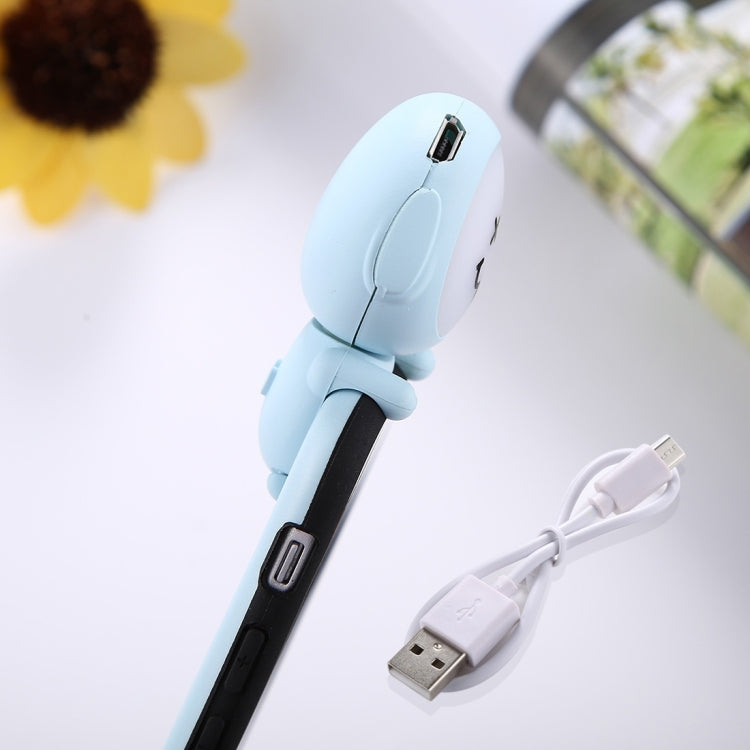 For iPhone 6 Plus & 6s Plus Cute 3D Dolls Smiling Face Pattern Self-timer Fill Light IMD Protective Back Cover Case with 27cm USB Cable (Blue)
