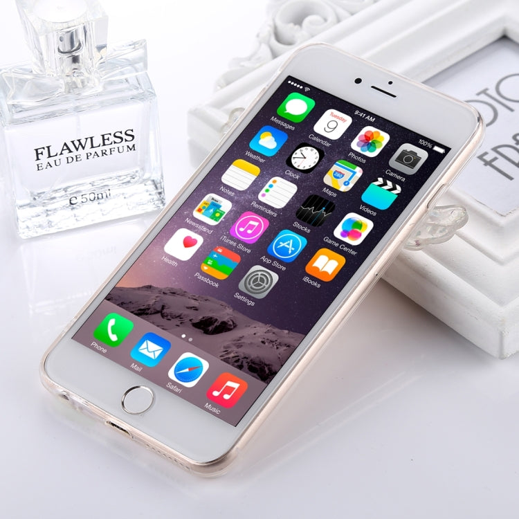 For iPhone 6 Plus & 6s Plus Angel Wing Macaroon Stars Glitter Transparent TPU Protective Back Cover Case (Transparent)