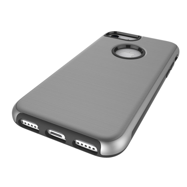 For iPhone 6 Plus & 6s Plus Simple Brushed Texture 2 in 1 PC + TPU Combination Protective Case