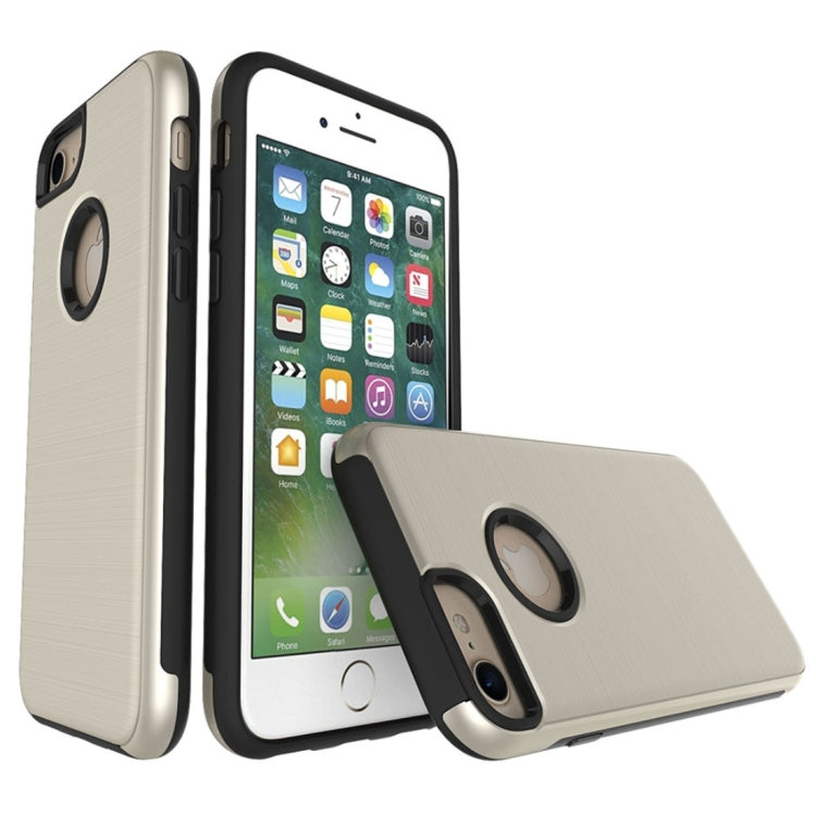 For iPhone 6 Plus & 6s Plus Simple Brushed Texture 2 in 1 PC + TPU Combination Protective Case