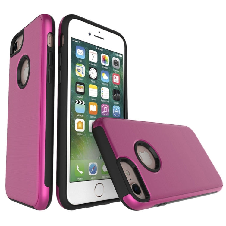 For iPhone 6 Plus & 6s Plus Simple Brushed Texture 2 in 1 PC + TPU Combination Protective Case