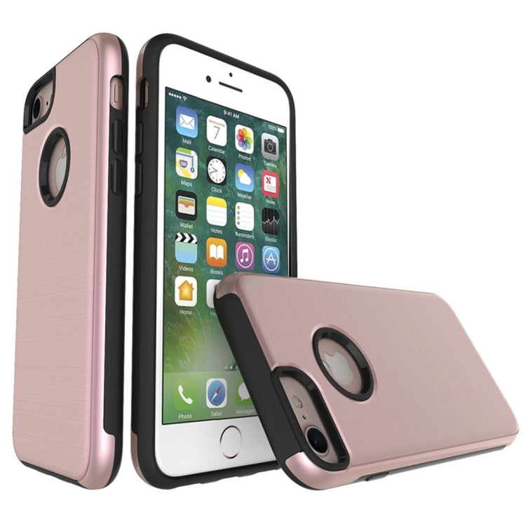 For iPhone 6 Plus & 6s Plus Simple Brushed Texture 2 in 1 PC + TPU Combination Protective Case
