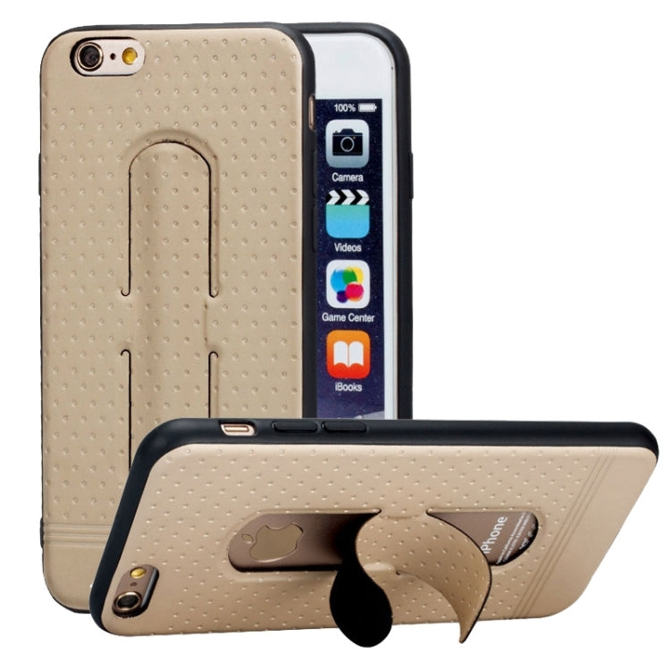 Lenuo for iPhone 6 Plus & 6s Plus 3D Texture Foldable Invisible Holder TPU + PC Combination Case with Holder