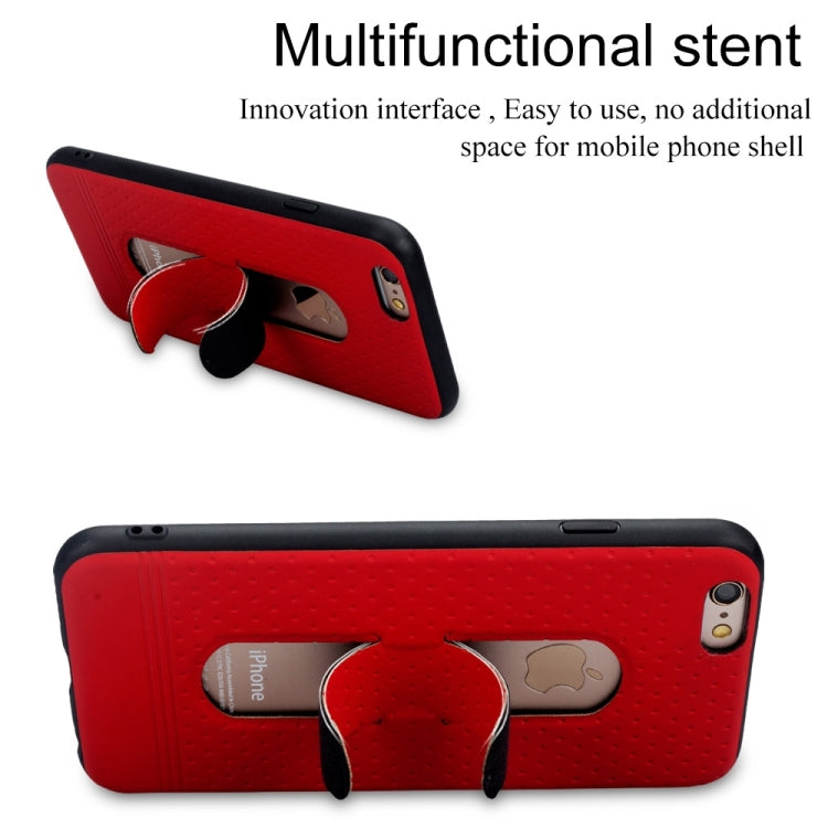 Lenuo for iPhone 6 Plus & 6s Plus 3D Texture Foldable Invisible Holder TPU + PC Combination Case with Holder