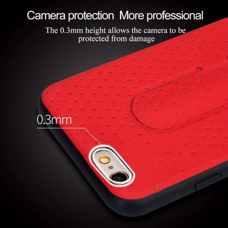Lenuo for iPhone 6 Plus & 6s Plus 3D Texture Foldable Invisible Holder TPU + PC Combination Case with Holder