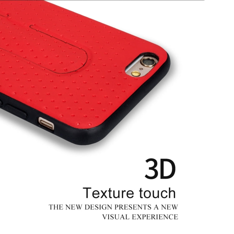 Lenuo for iPhone 6 Plus & 6s Plus 3D Texture Foldable Invisible Holder TPU + PC Combination Case with Holder