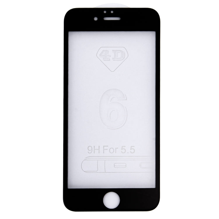 For iPhone 6 Plus & 6s Plus 0.26mm 9H Surface Hardness 4D Curverd Arc Explosion-proof HD Silk-screen Tempered Glass Full Screen Film