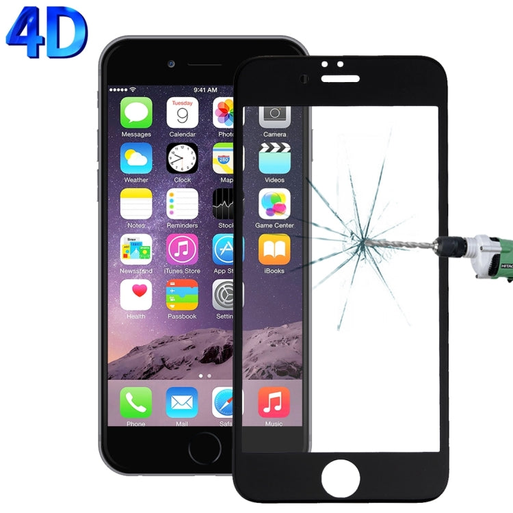 For iPhone 6 Plus & 6s Plus 0.26mm 9H Surface Hardness 4D Curverd Arc Explosion-proof HD Silk-screen Tempered Glass Full Screen Film