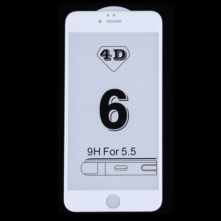 For iPhone 6 Plus & 6s Plus 0.26mm 9H Surface Hardness 4D Curverd Arc Explosion-proof HD Silk-screen Tempered Glass Full Screen Film