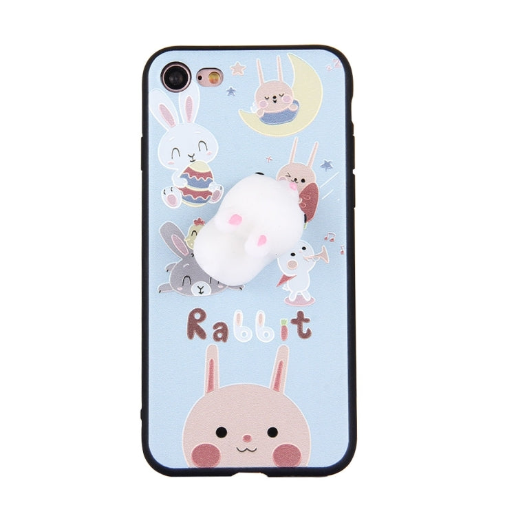 For iPhone 6 Plus & 6s Plus 3D Lovely Rabbit Cartoon Pattern Squeeze Relief IMD Workmanship Squishy Dropproof Protective Back Cover Case
