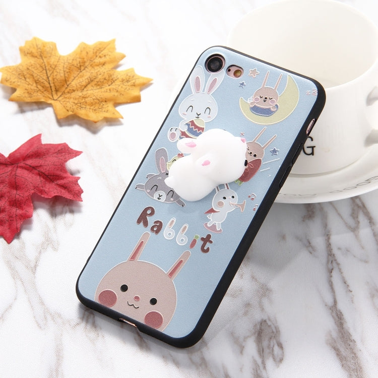 For iPhone 6 Plus & 6s Plus 3D Lovely Rabbit Cartoon Pattern Squeeze Relief IMD Workmanship Squishy Dropproof Protective Back Cover Case