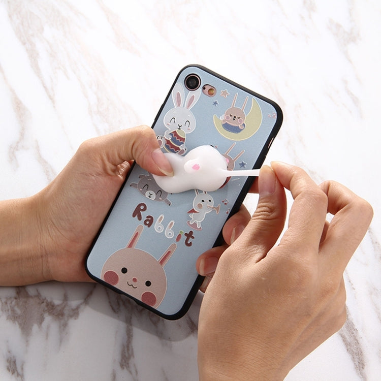 For iPhone 6 Plus & 6s Plus 3D Lovely Rabbit Cartoon Pattern Squeeze Relief IMD Workmanship Squishy Dropproof Protective Back Cover Case