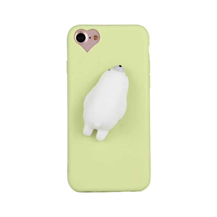 For iPhone 6 Plus & 6s Plus Green Background Lovely Bear Pattern Squeeze Relief Squishy Dropproof Protective Back Cover Case
